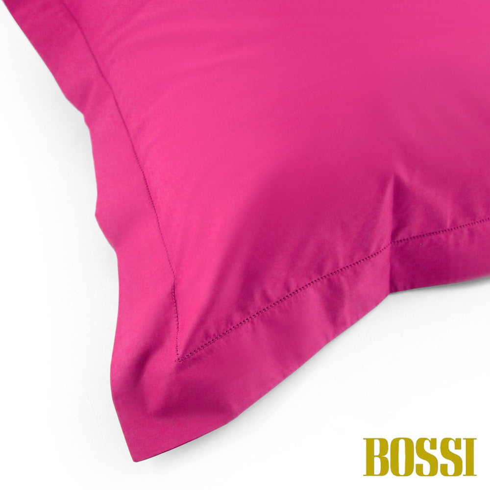 BOSSI Pair of Pillowcases with Three Shuttlecocks and Hemstitch - Bossicolor