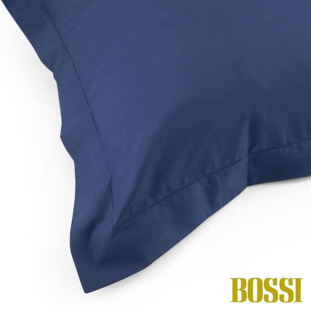 BOSSI Pair of Pillowcases with Three Shuttlecocks and Hemstitch - Bossicolor