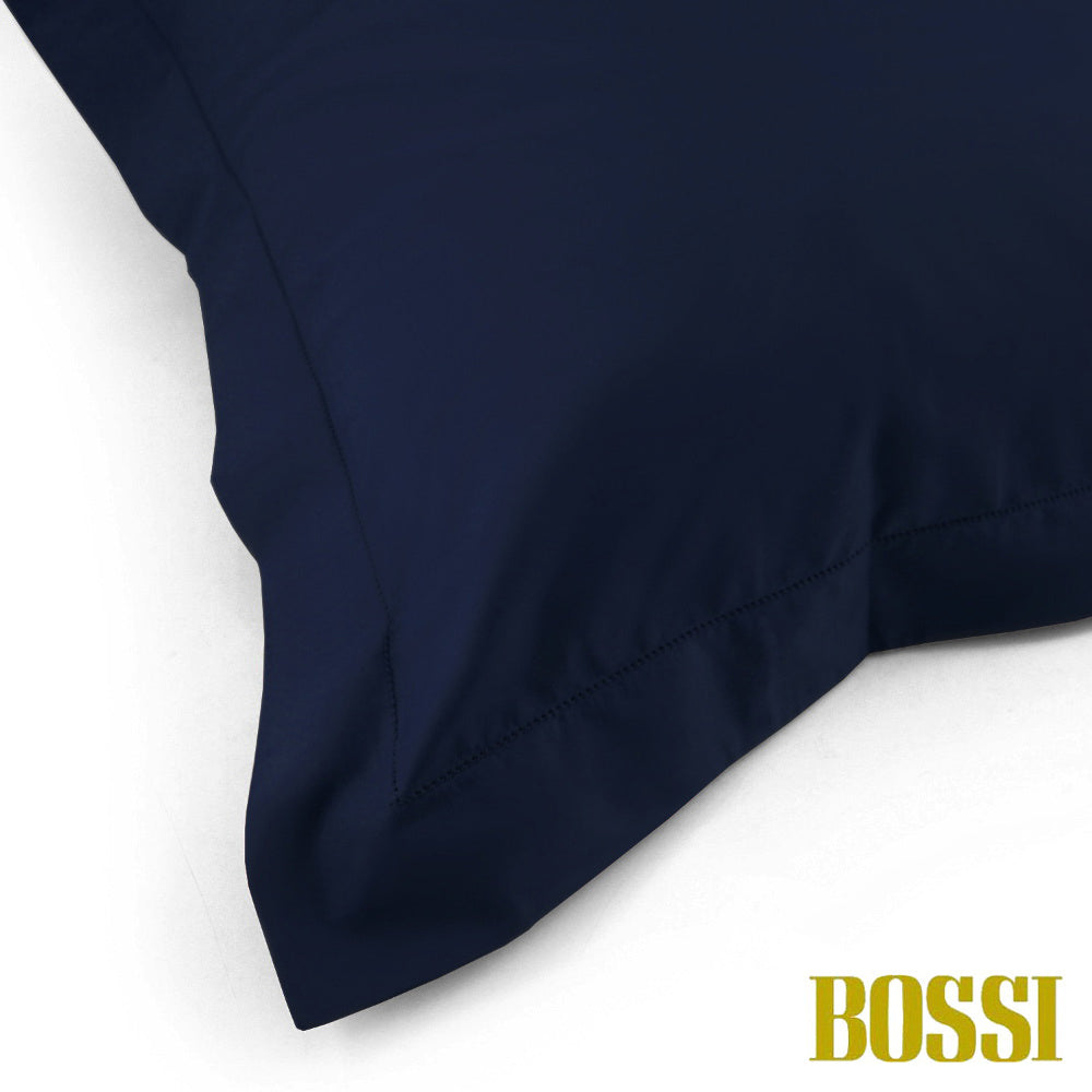 BOSSI Pair of Pillowcases with Three Shuttlecocks and Hemstitch - Bossicolor