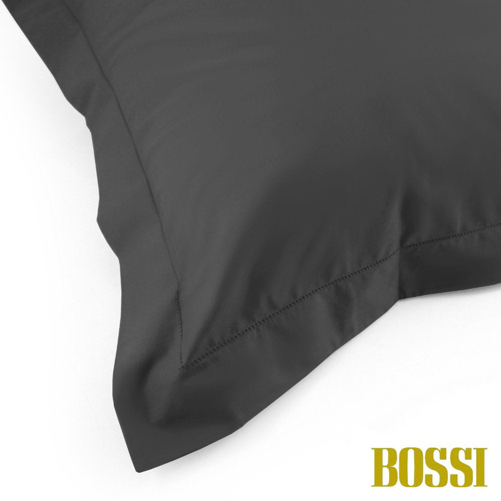 BOSSI Pair of Pillowcases with Three Shuttlecocks and Hemstitch - Bossicolor