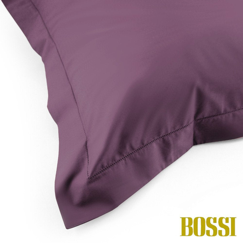 BOSSI Pair of Pillowcases with Three Shuttlecocks and Hemstitch - Bossicolor