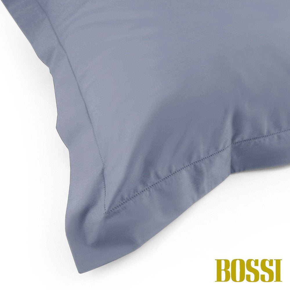 BOSSI Pair of Pillowcases with Three Shuttlecocks and Hemstitch - Bossicolor