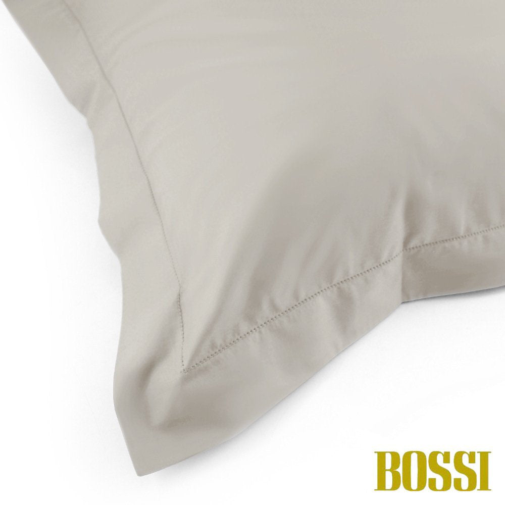 BOSSI Pair of Pillowcases with Three Shuttlecocks and Hemstitch - Bossicolor