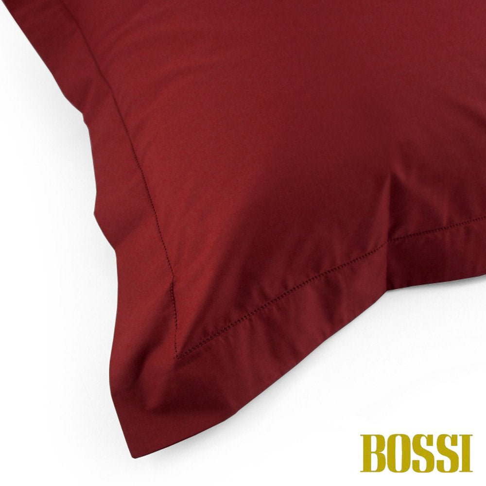 BOSSI Pair of Pillowcases with Three Shuttlecocks and Hemstitch - Bossicolor