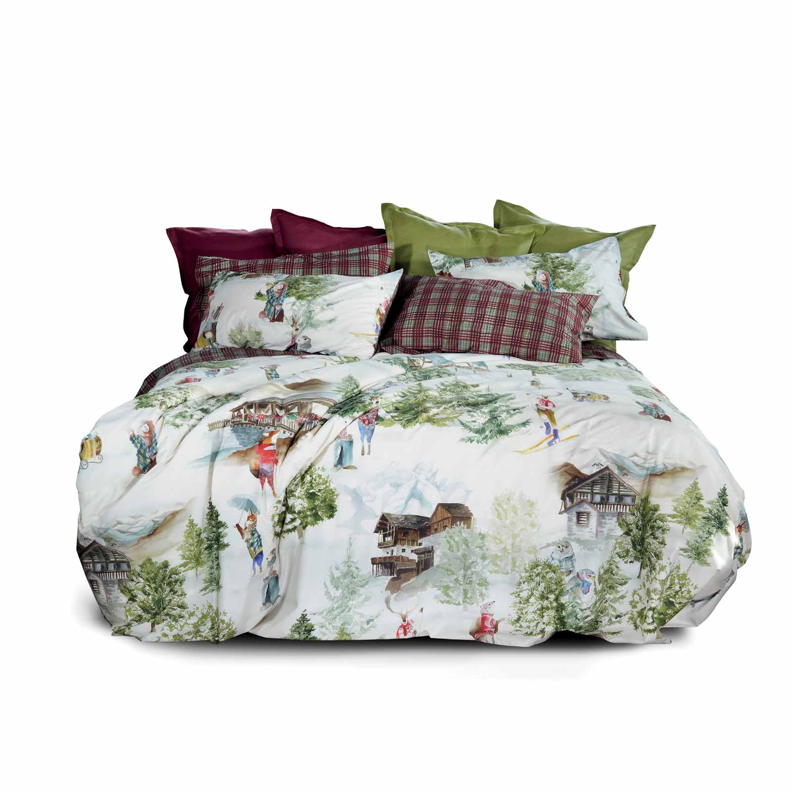 Cotton Percale Duvet Cover Set TESSITURA TOSCANA - Funes