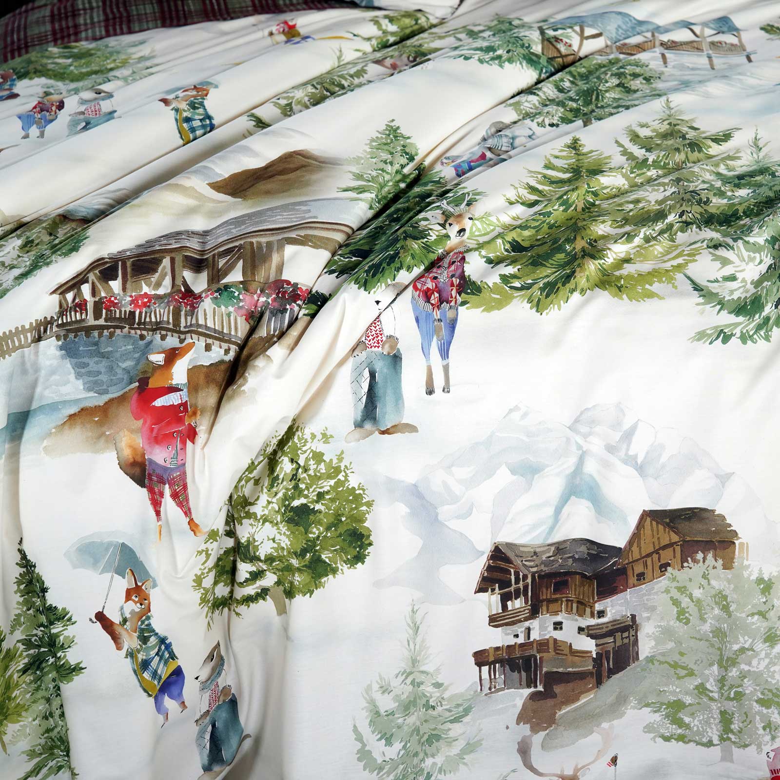 Cotton Percale Duvet Cover Set TESSITURA TOSCANA - Funes