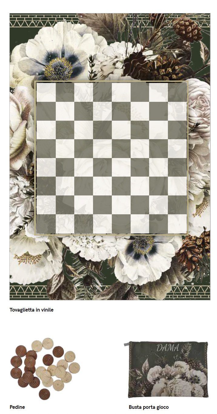 American Placemat Set with Checkers game MAISON SUCREE - Winter Wonderland