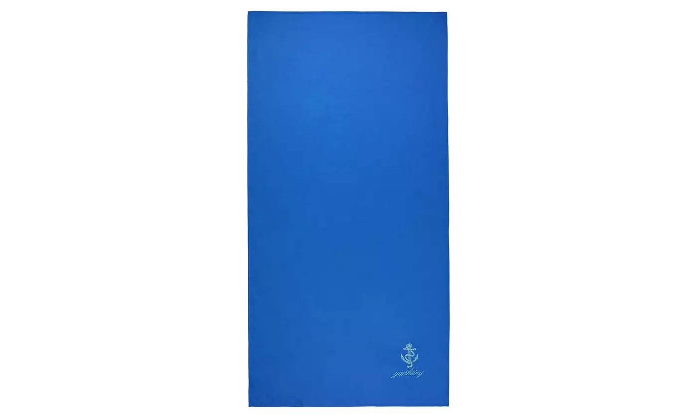 Solid Color Microfiber Beach Towel with Embroidery - New Honduras