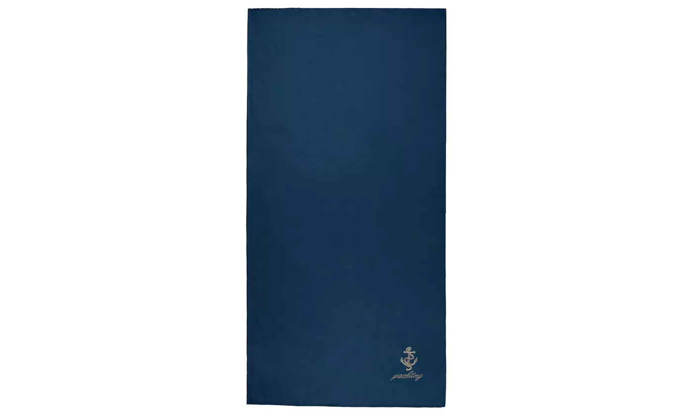 Solid Color Microfiber Beach Towel with Embroidery - New Honduras