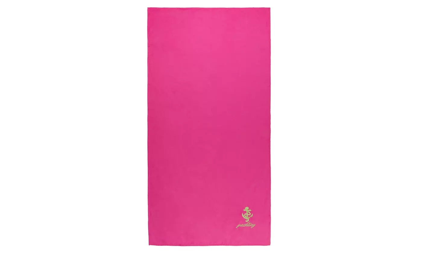 Solid Color Microfiber Beach Towel with Embroidery - New Honduras