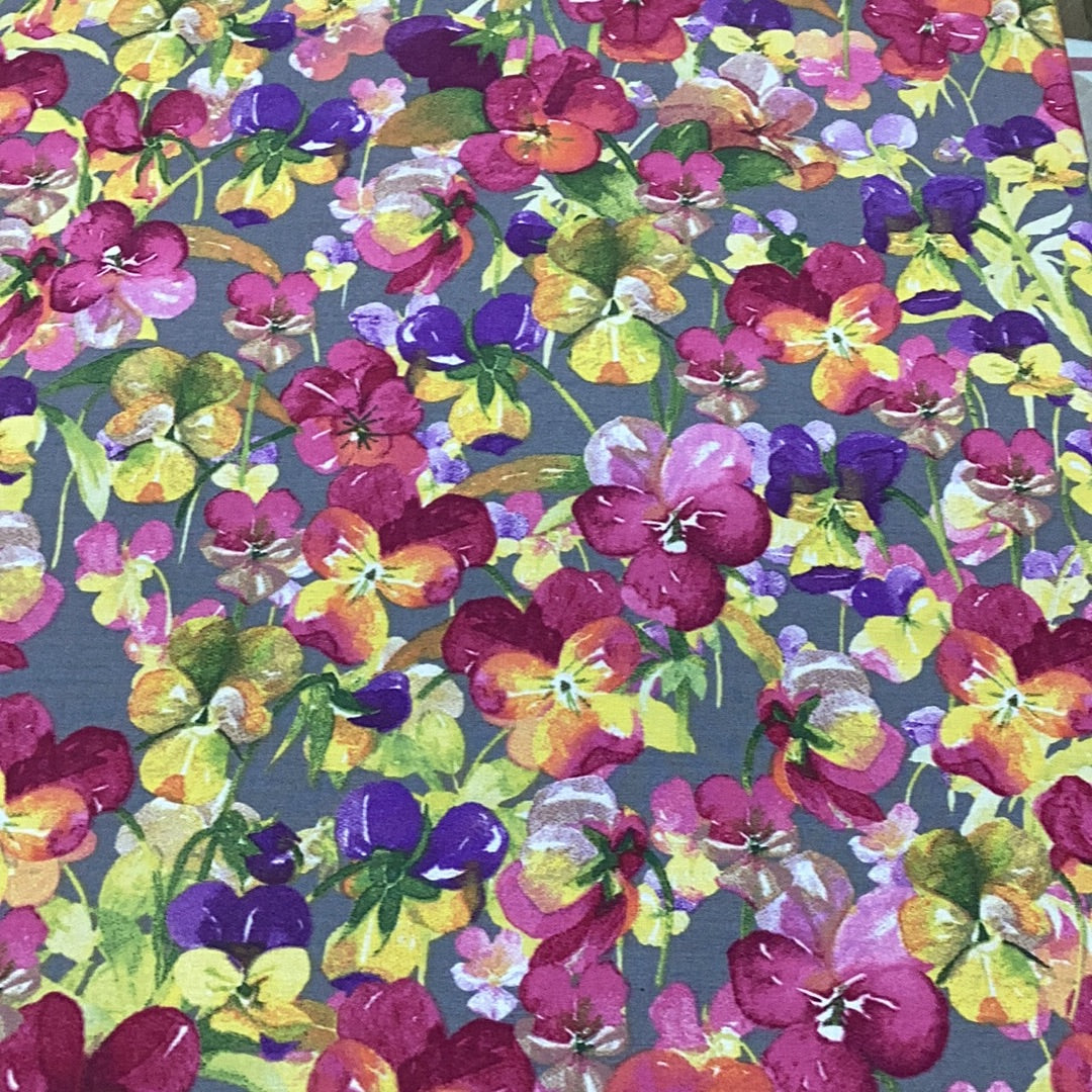 Completo Lenzuola effetto Copriletto MIRABELLO Emporium - Violette Fondo Grigio