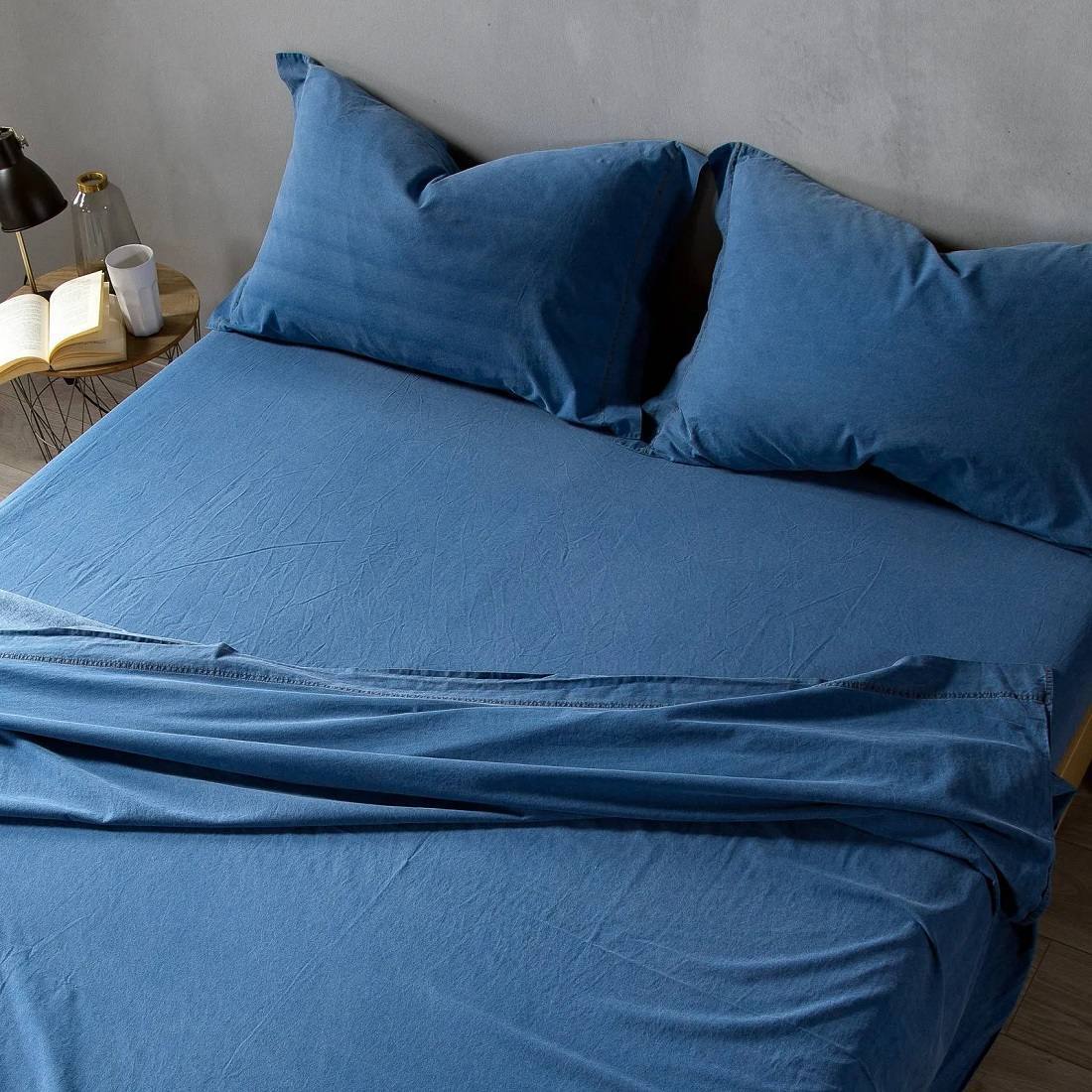 Completo Lenzuola Singolo in Cotone CALEFFI - Jeans