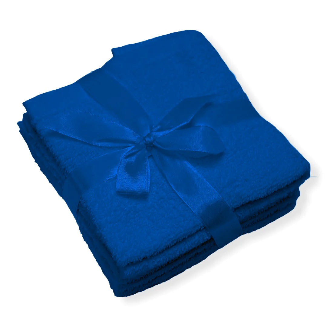 Set of 6 pure cotton sponge washcloths - plain colour