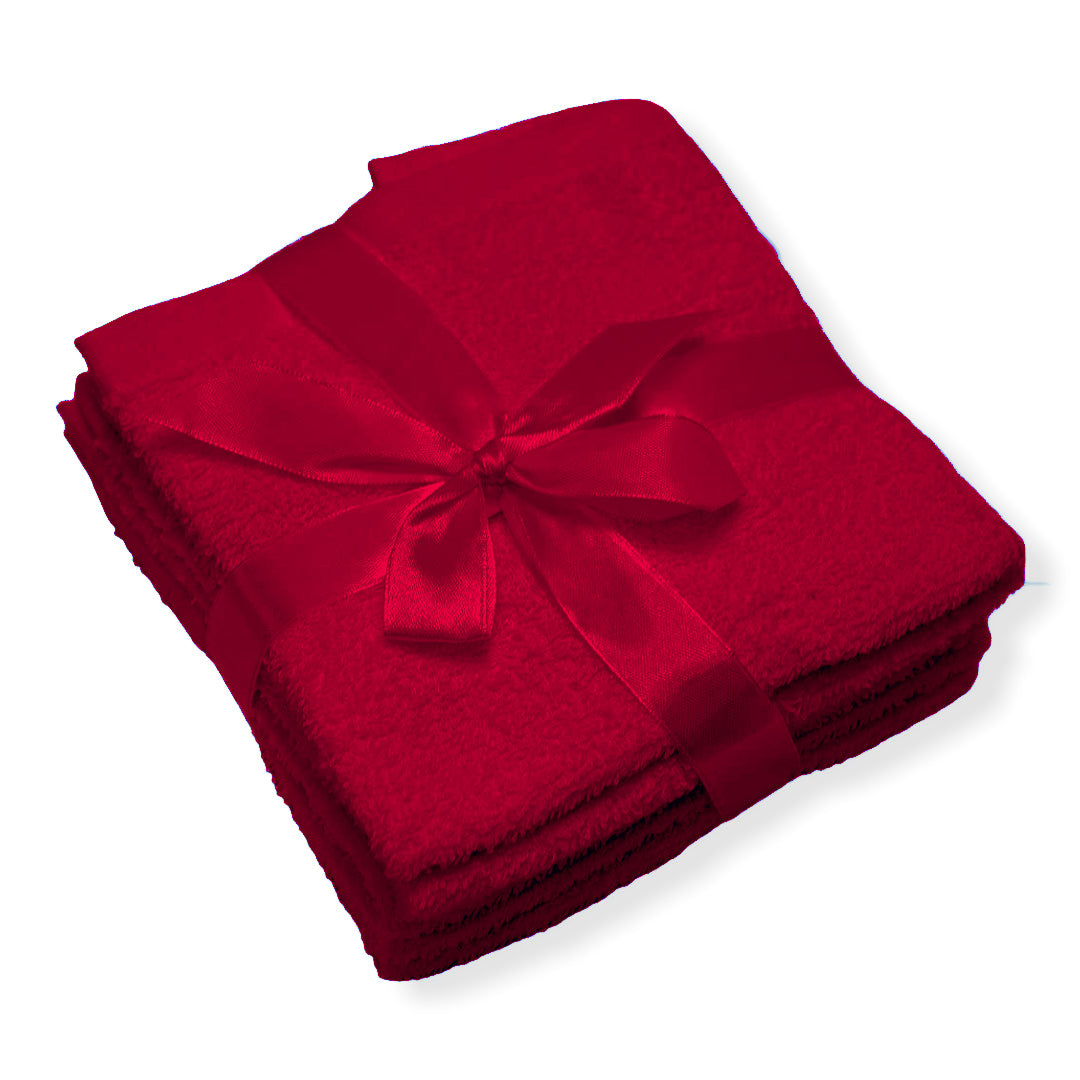 Set of 6 pure cotton sponge washcloths - plain colour