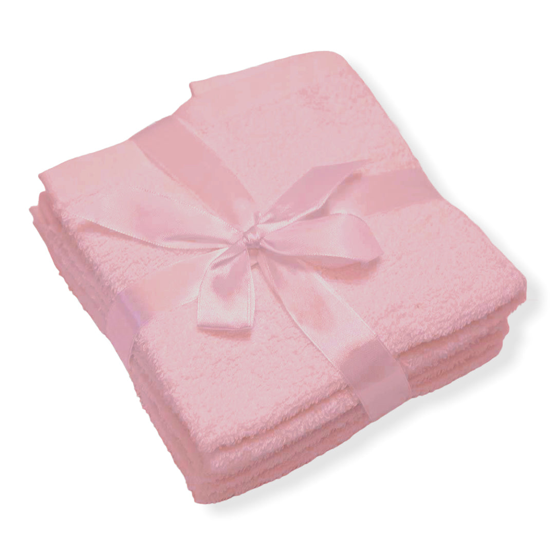 Set of 6 pure cotton sponge washcloths - plain colour