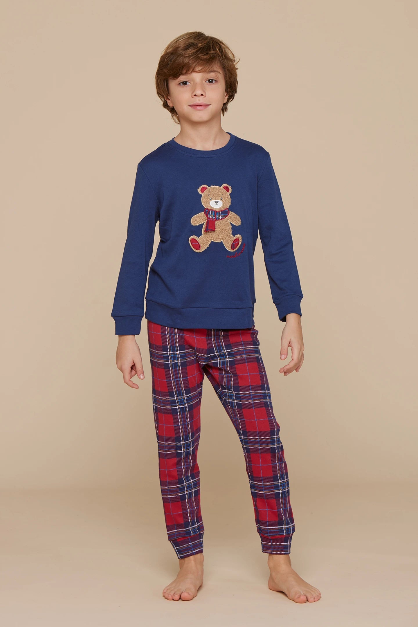 Pigiama Bambino Caldo Cotone NOI DI NOTTE - Little Brown