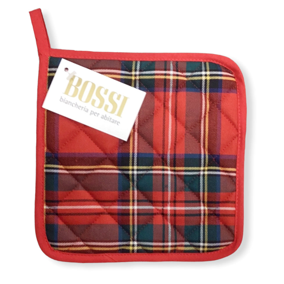 BOSSI yarn-dyed cotton kitchen potholder - Tartan