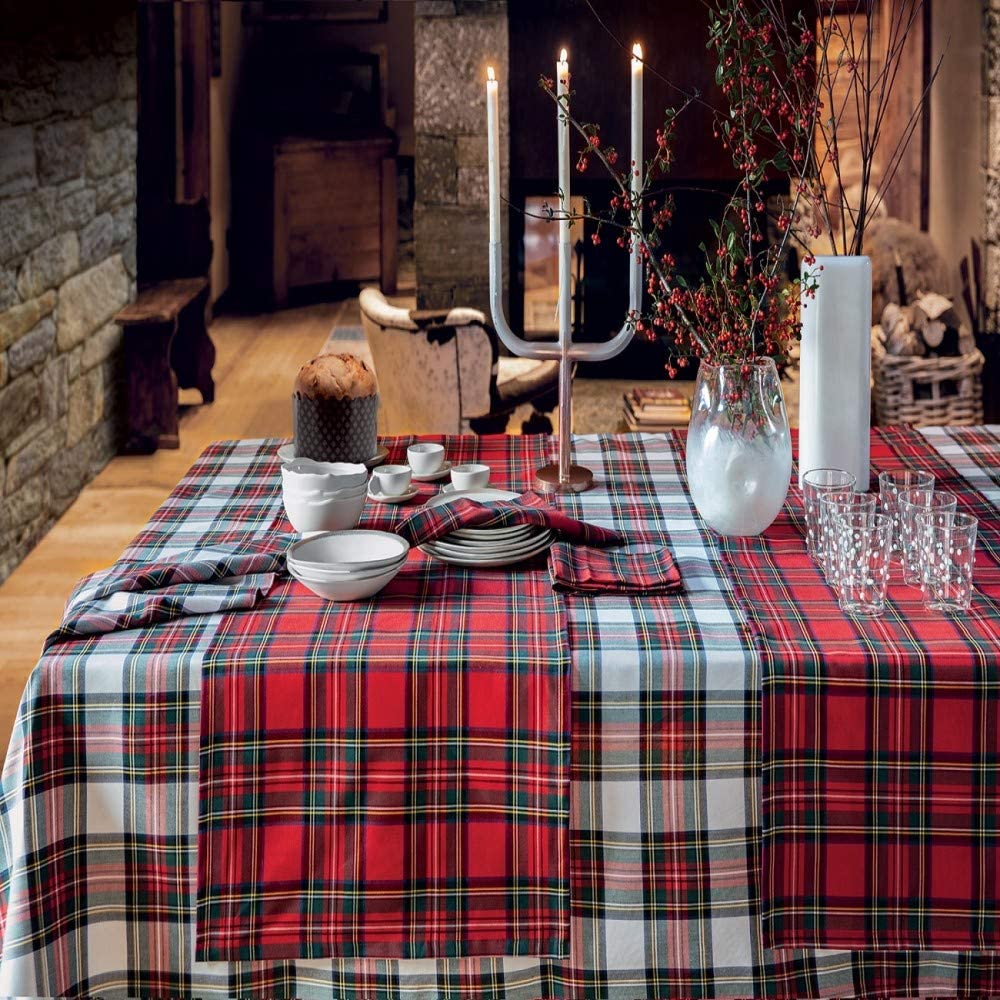 BOSSI Kitchen Runner with 2 Napkins - Tartan