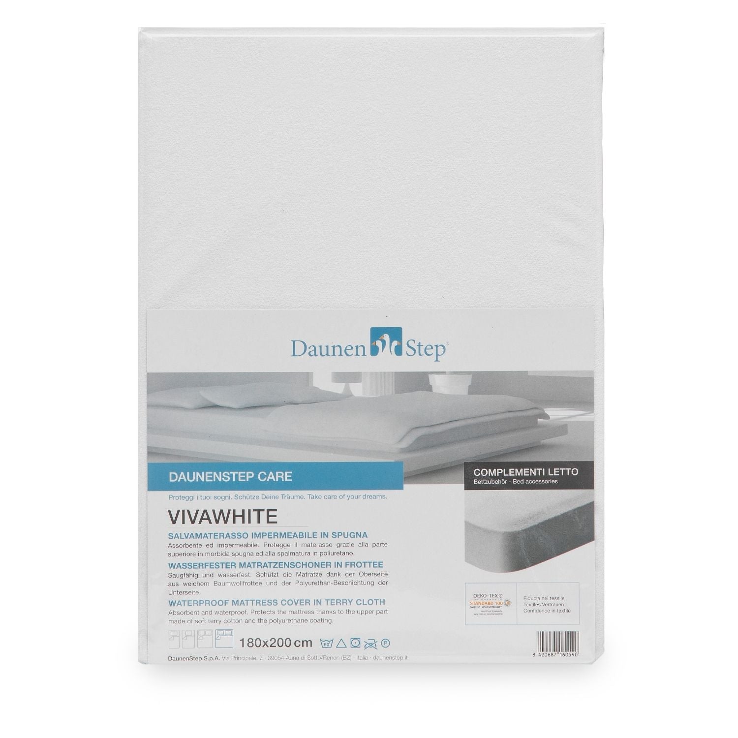 Coprimaterasso Impermeabile DAUNENSTEP - Care Protection VivaWhite