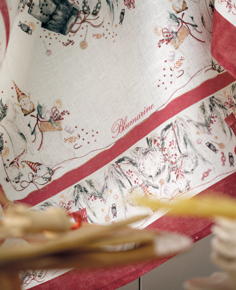 BLUMARINE Pure Linen Tea Towel - Elves