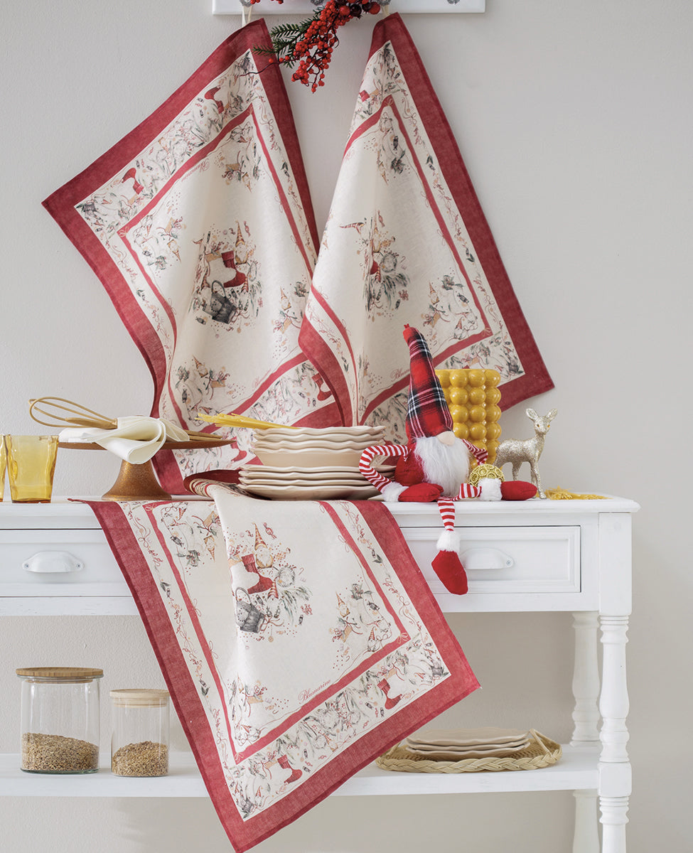 BLUMARINE Pure Linen Tea Towel - Elves