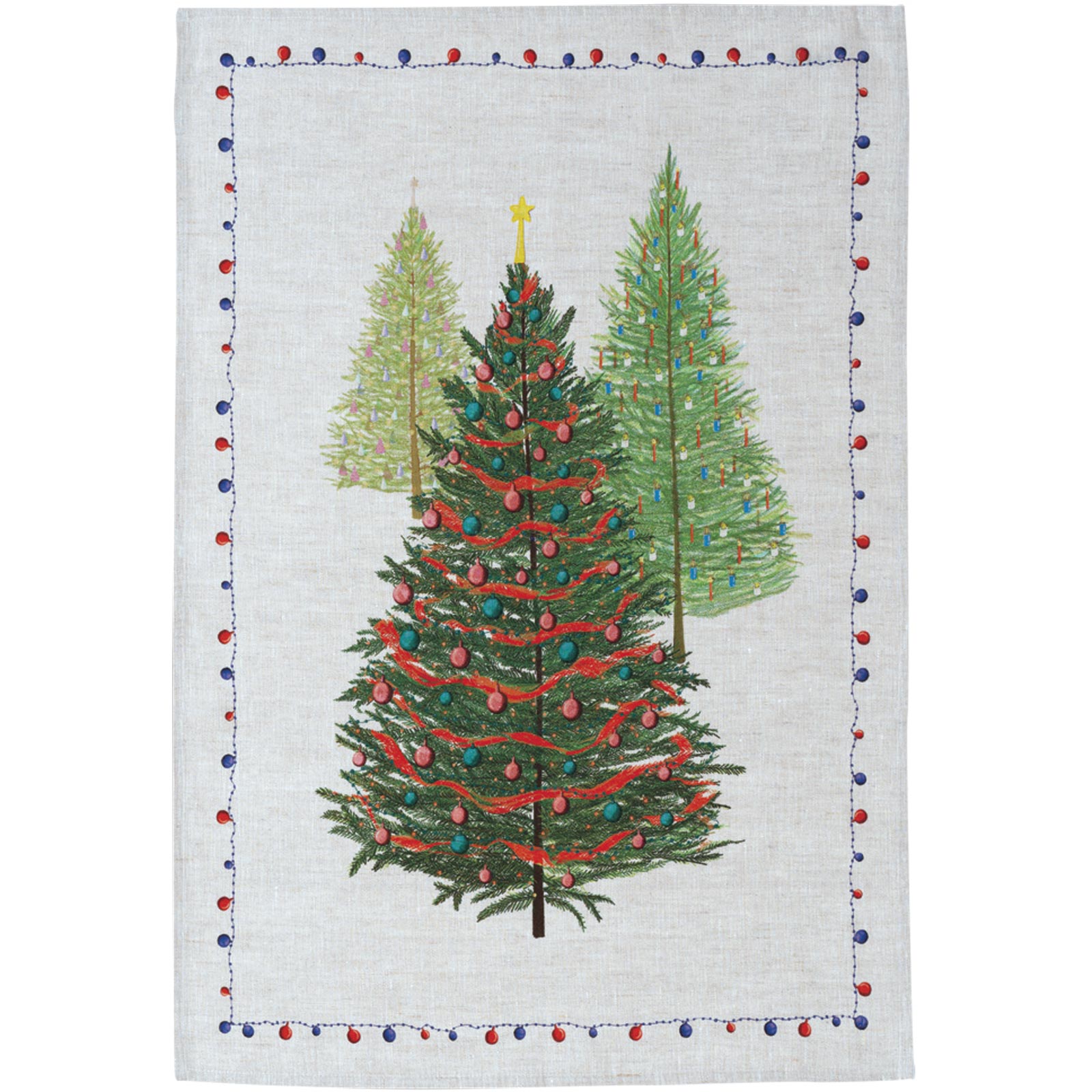 Pure Linen Tea Towel TESSITURA TOSCANA - Fairy Trees 