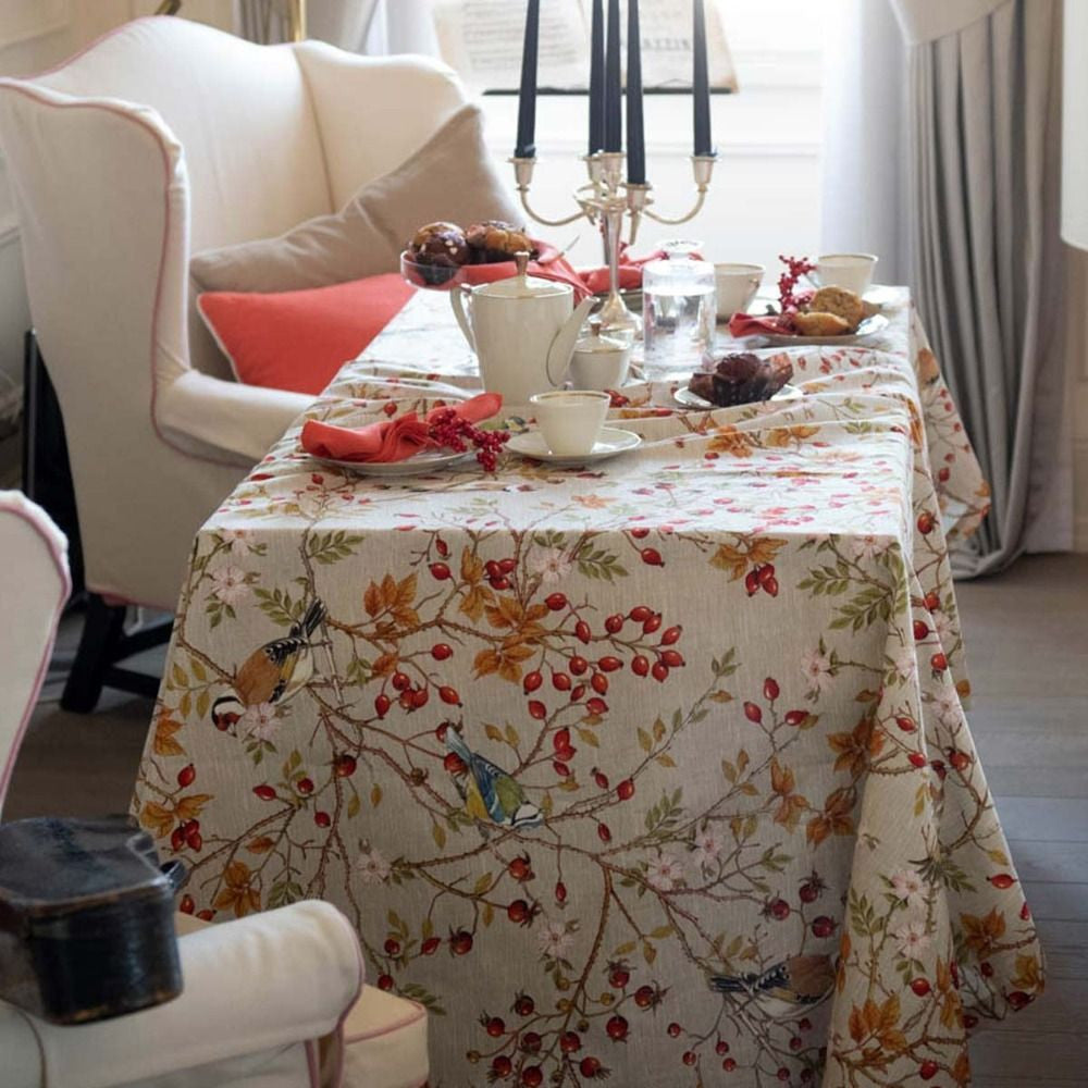 Pure Cotton Tablecloth TUSCAN WEAVING - Goldfinch
