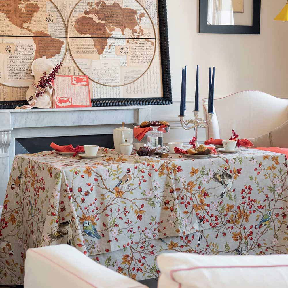 Pure Cotton Tablecloth TUSCAN WEAVING - Goldfinch