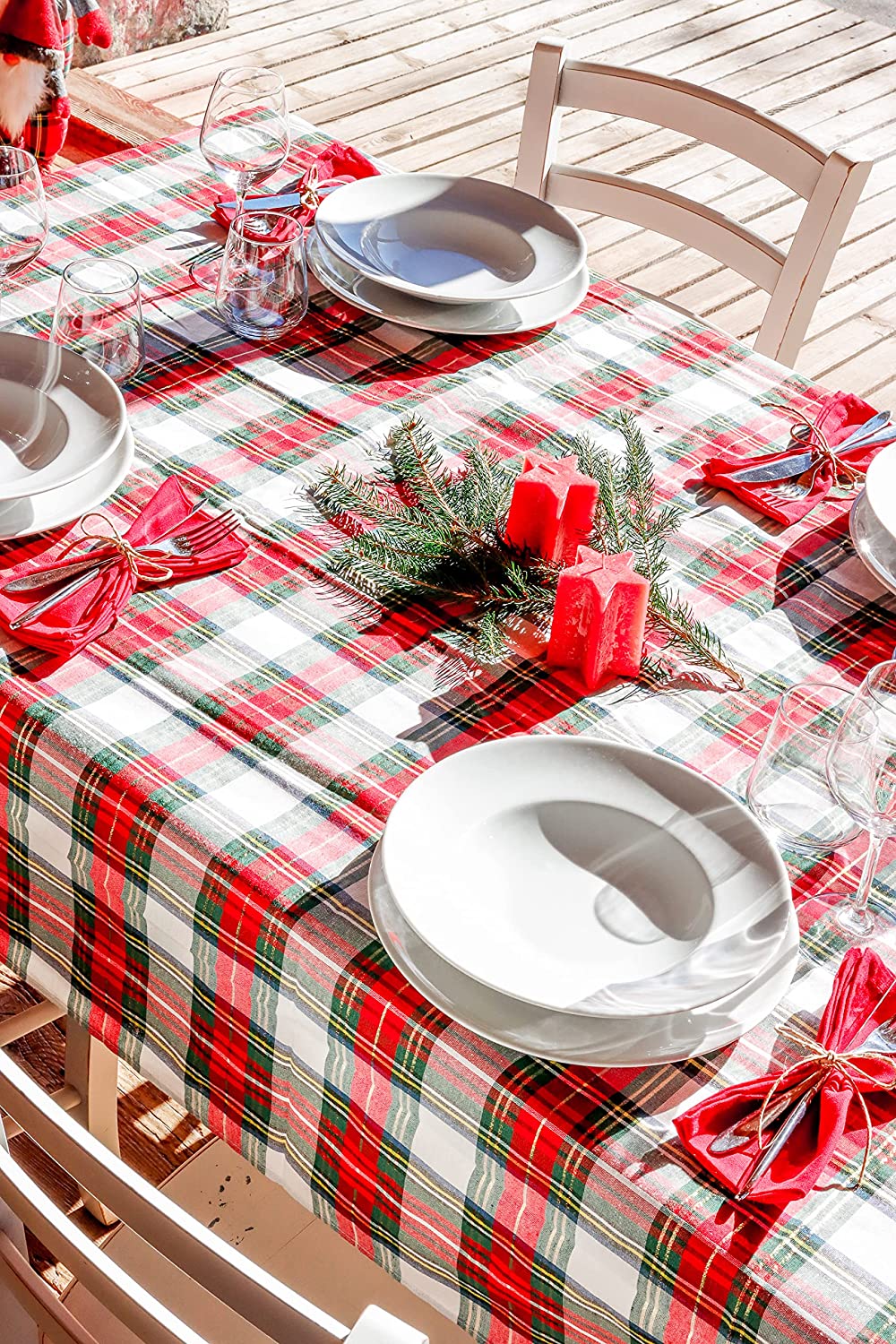 Scottish Tartan Tablecloth with Lurex - Natalina