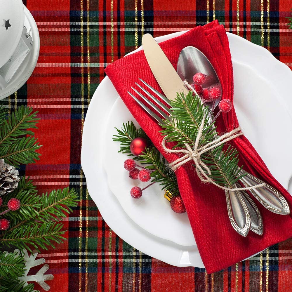 Scottish Tartan Tablecloth with Lurex - Natalina